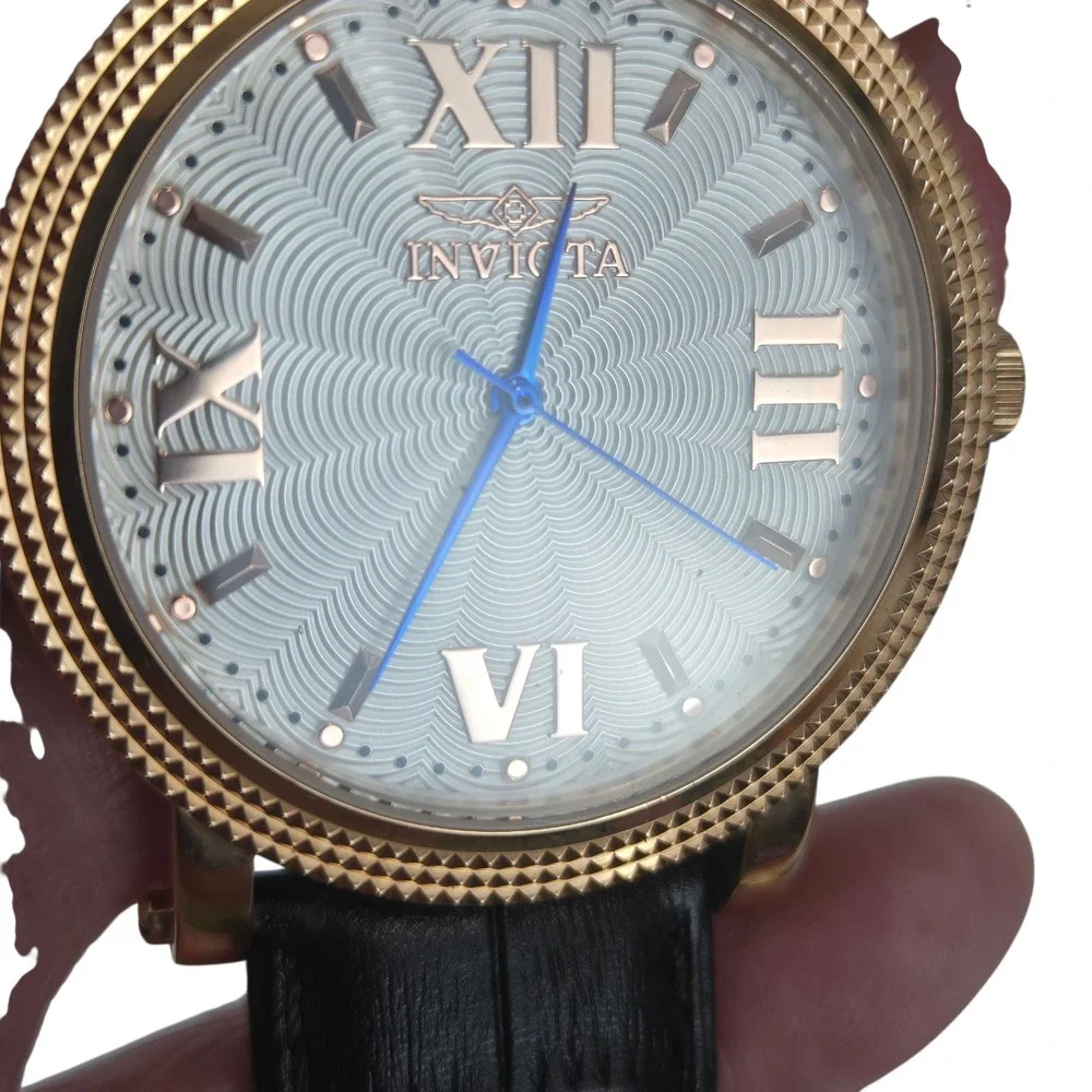 Invicta Vintage Collection Watch 25757 Rose Gold Case Croc Leather Band
